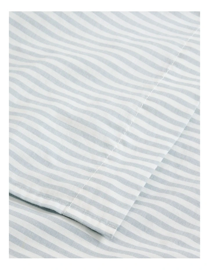 Country Road Brae Australian Cotton Stripe Double Flat Sheet In Mineral