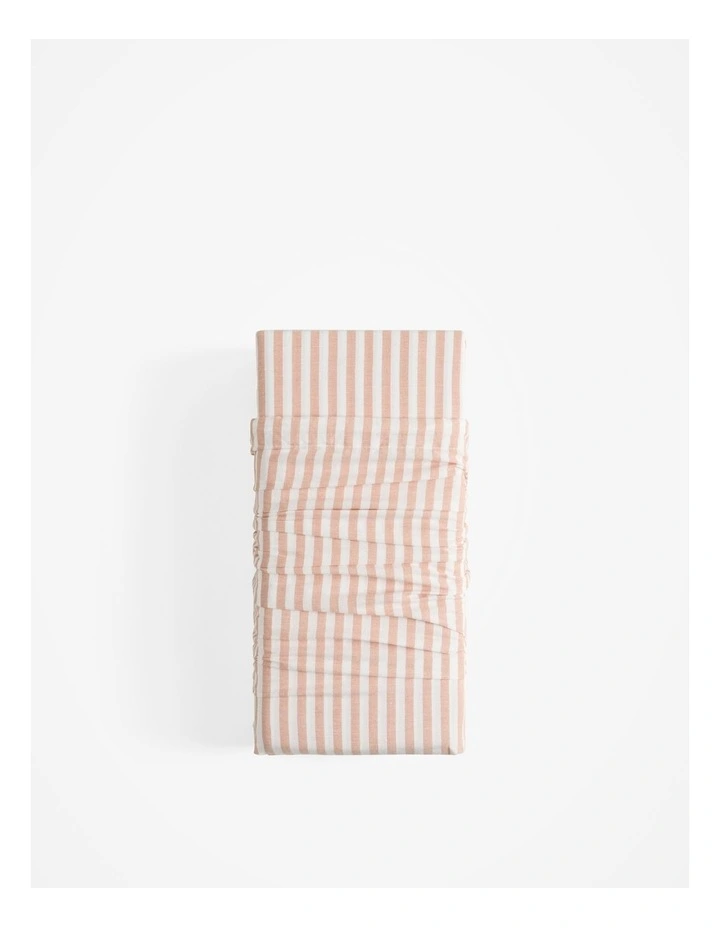 Stripe King Flat Sheet in Faded Terracotta image 1