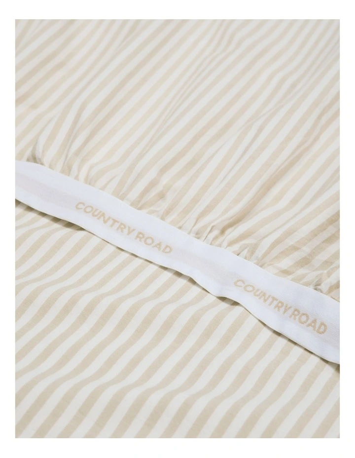 Stripe King Fitted Sheet in Natural image 1