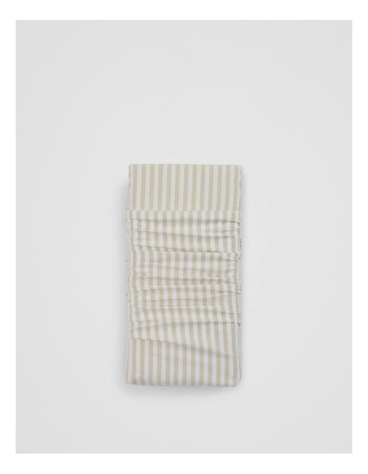 Stripe King Fitted Sheet in Natural image 2