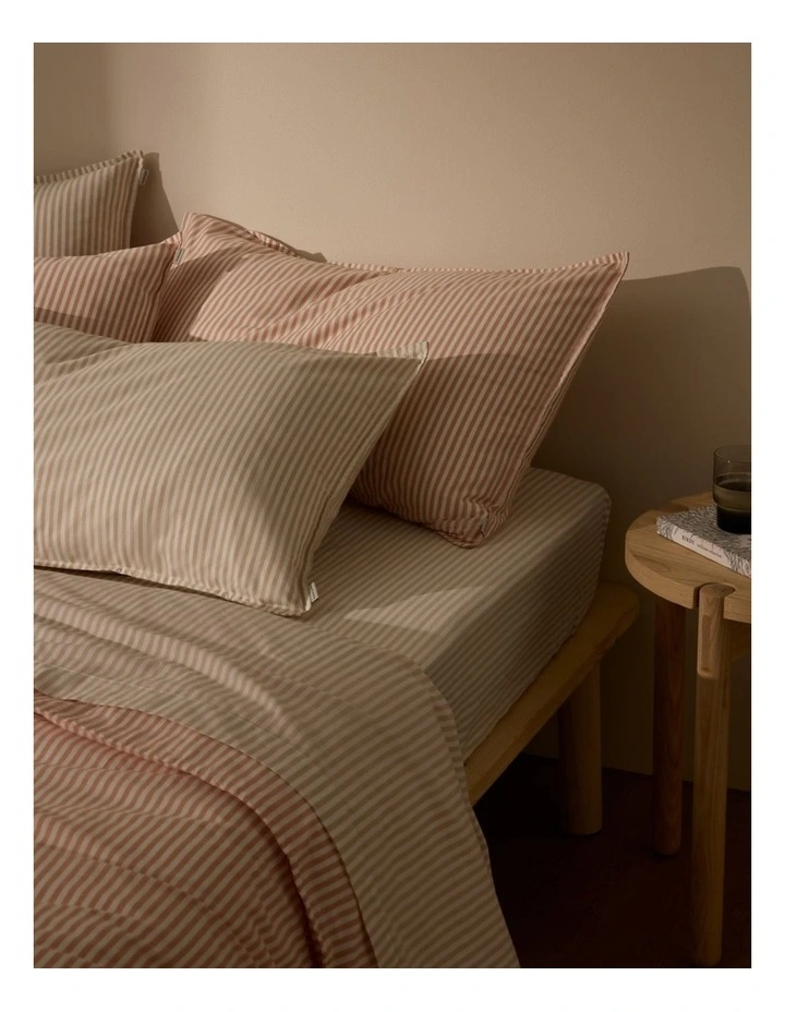 Country Road Stripe King Fitted Sheet In Natural MYER