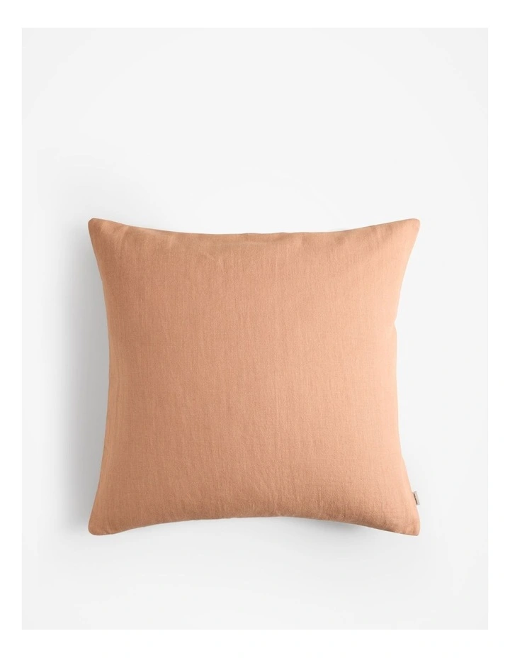 Cove Linen Cushion 60x60 in Faded Terracotta image 1