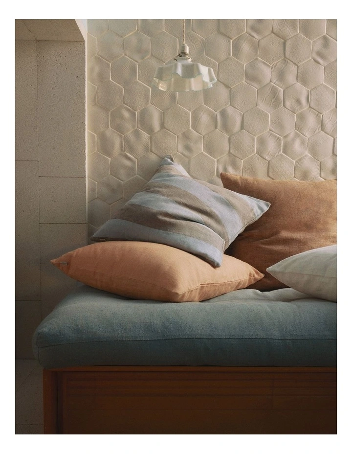 Cove Linen Cushion 60x60 in Faded Terracotta image 2