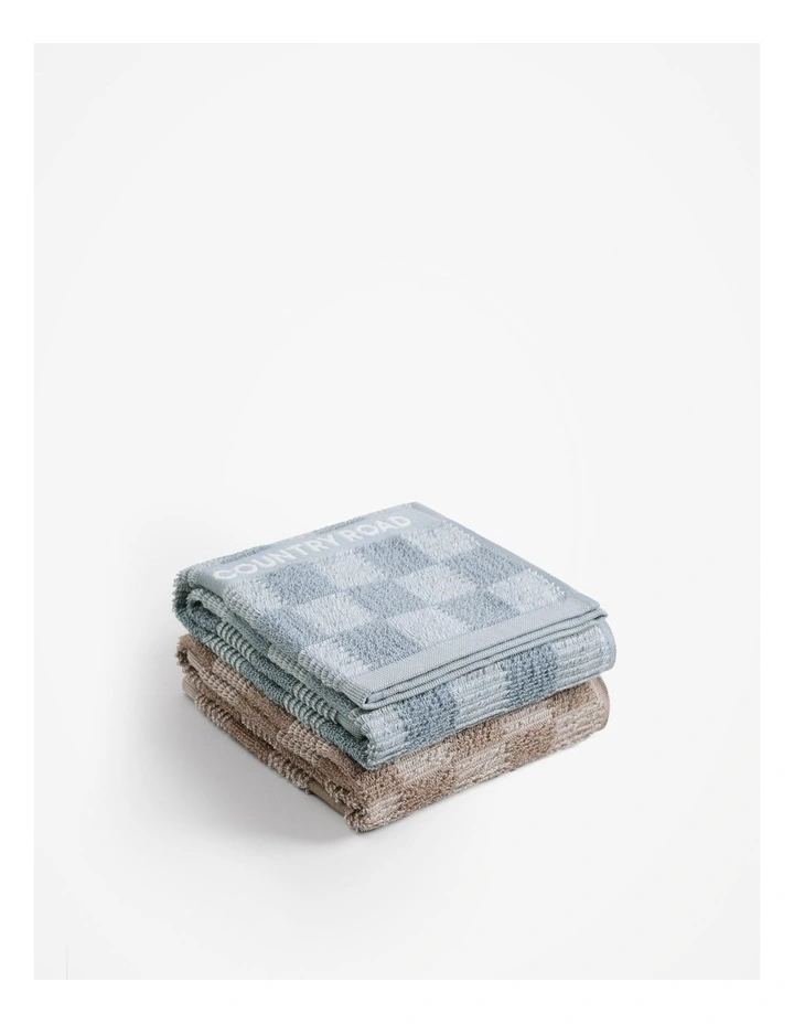 Australian Cotton Erin Tea Towel Pack Of 2 in Mineral Blue image 1