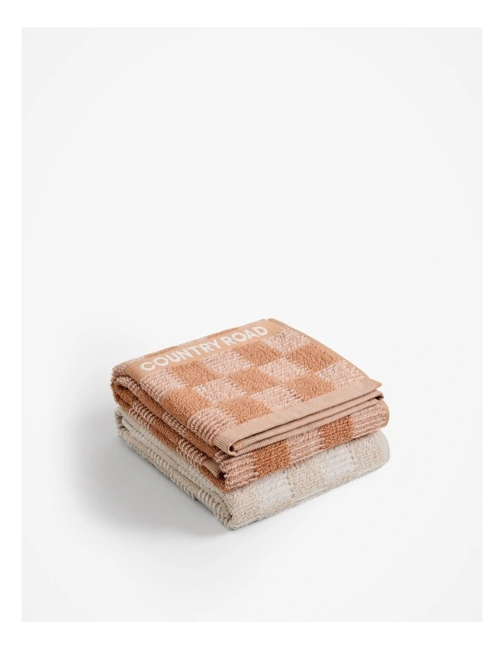 Erin Australian Cotton Tea Towel Pack of 2 in Faded Terracotta image 1