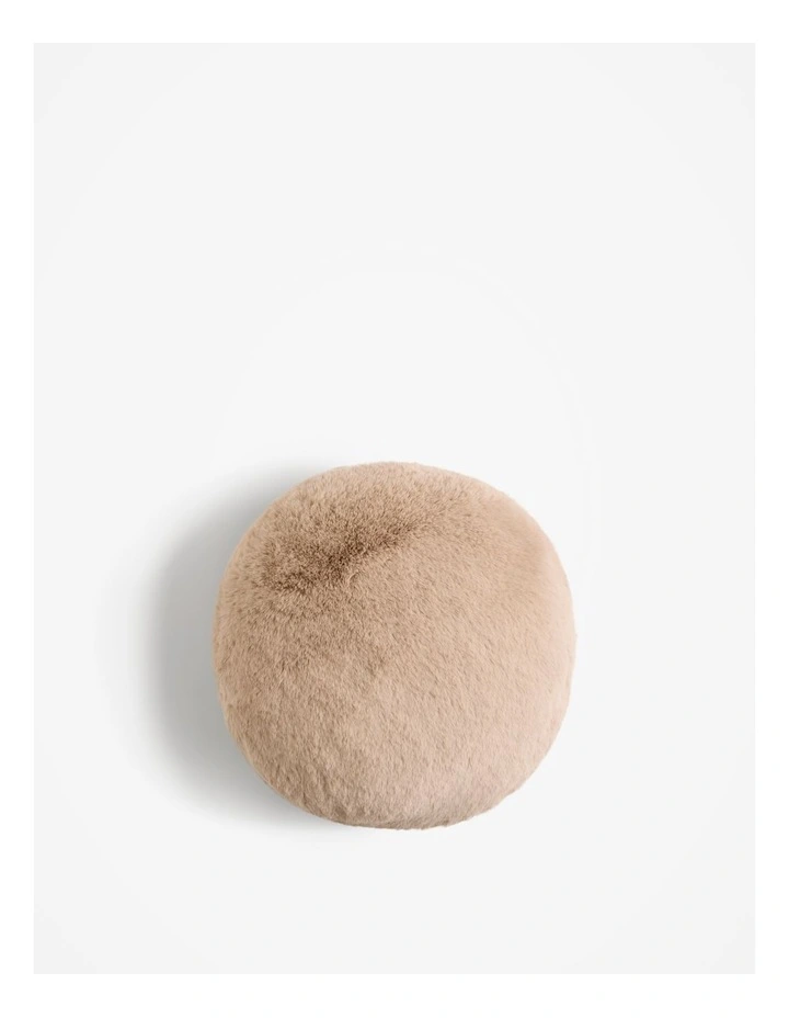 Hailey Recycled Polyester Round Cushion 40x40cm in Fawn image 1