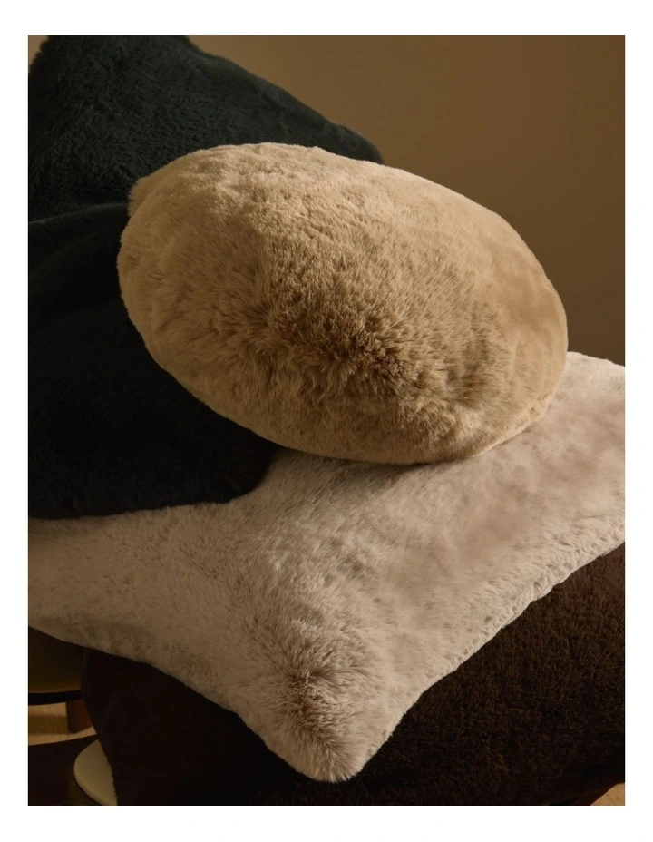 Hailey Recycled Polyester Round Cushion 40x40cm in Fawn image 2