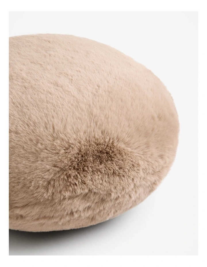 Hailey Recycled Polyester Round Cushion 40x40cm in Fawn image 3