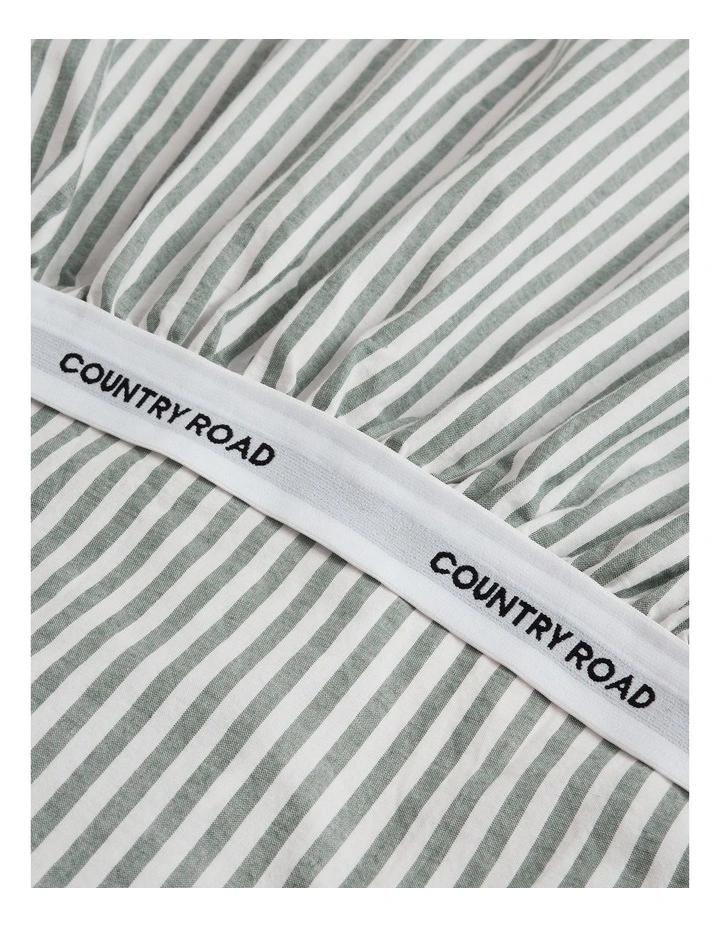 Country Road Brae Australian Cotton Stripe Fitted Sheet Single In