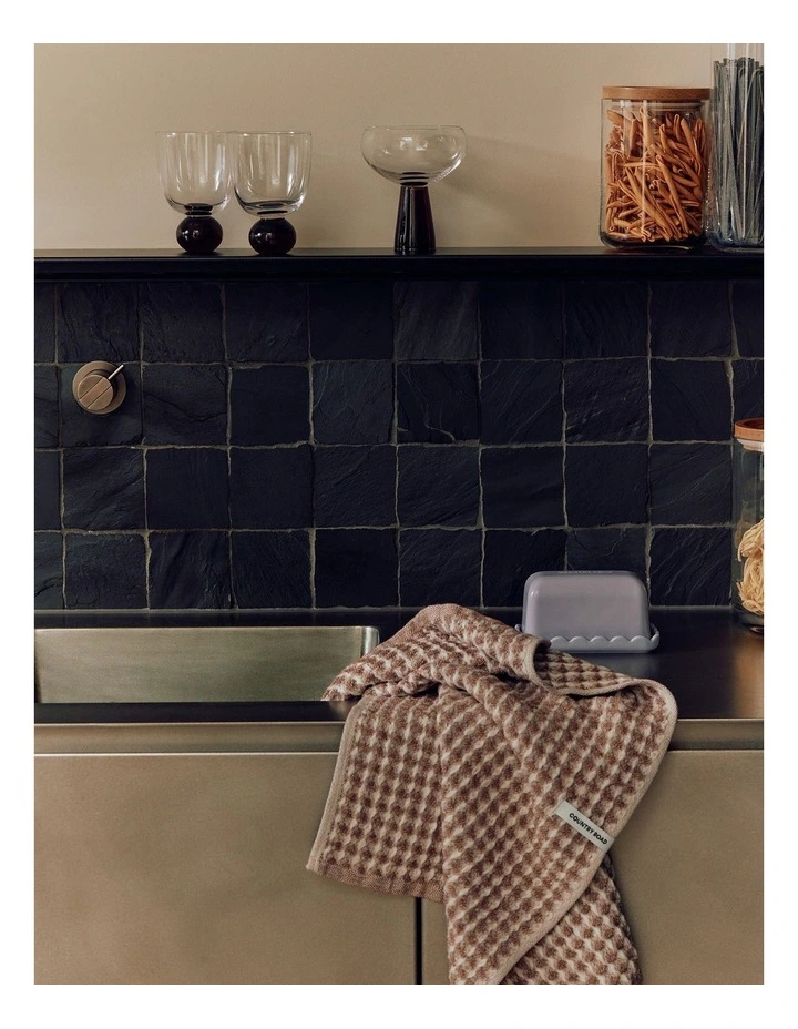 Meeka Australian Cotton Two-tone Tea Towel Pack Of 2 in Cinnamon image 2