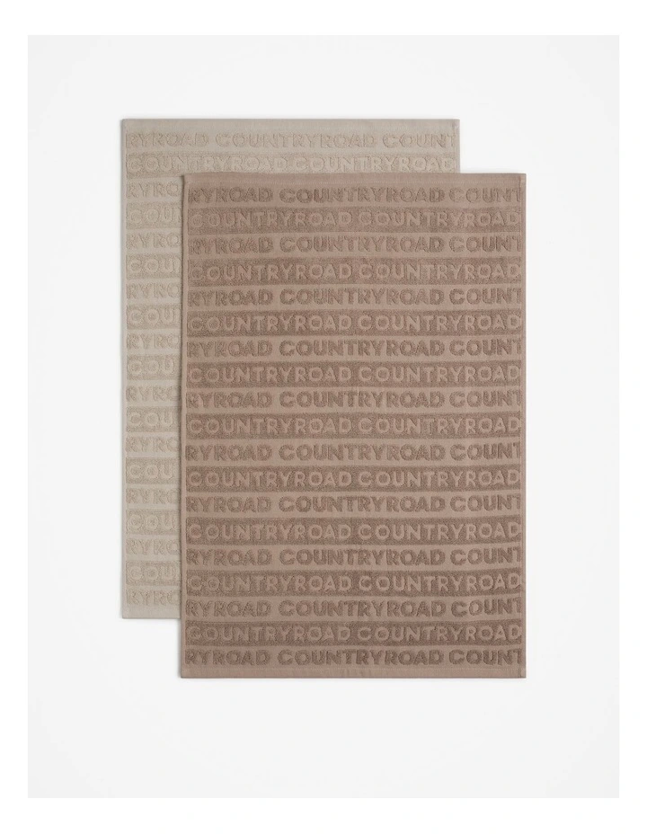 Charlie Australian Cotton Tea Towel Pack Of 2 in Fawn image 2