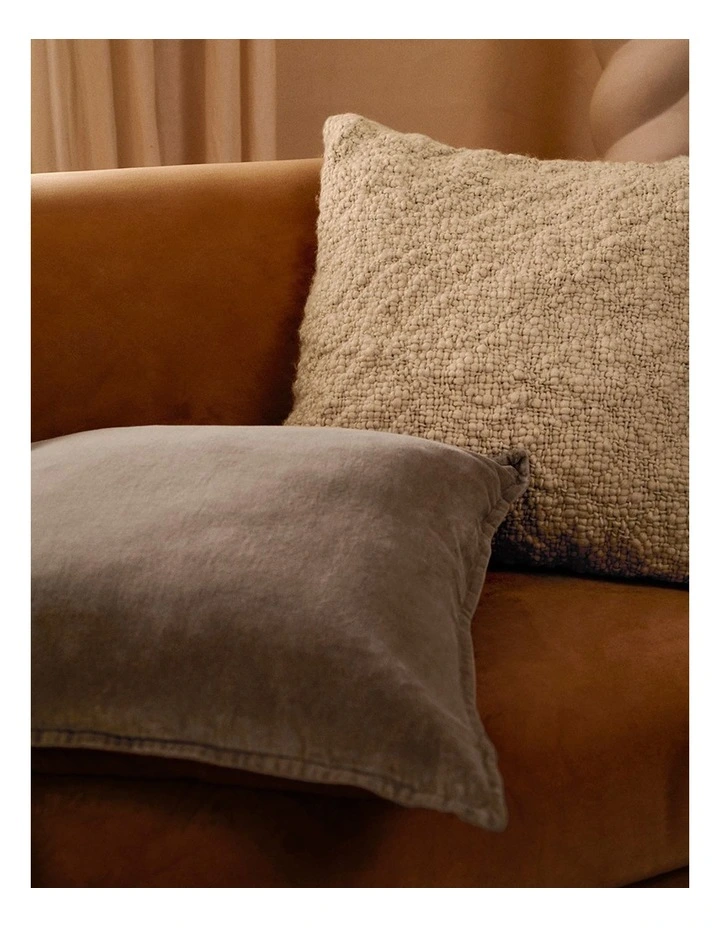 Pia Organically Grown Cotton Velvet Cushion 55x55 in Mushroom image 2