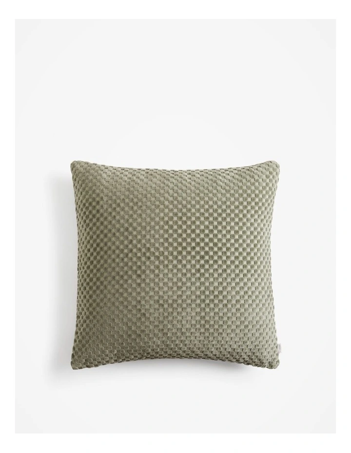 Check Velvet 55x55 Cushion in Sage image 1