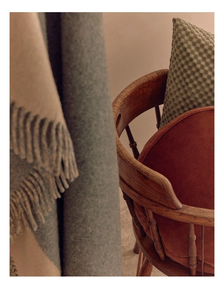 Check Velvet 55x55 Cushion in Sage image 3