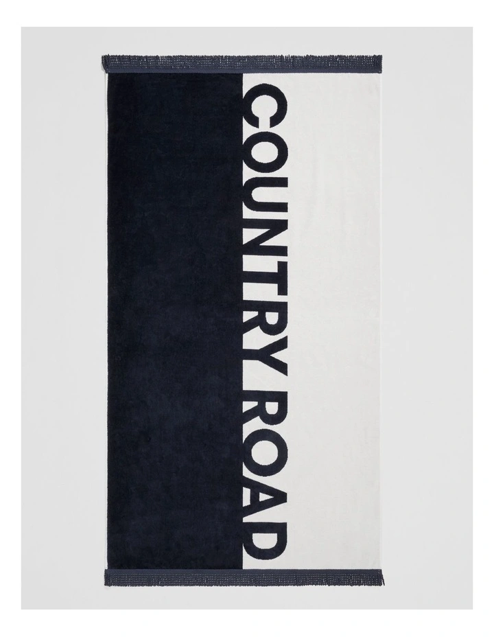 Kos Australian Cotton Beach Towel in Navy image 1