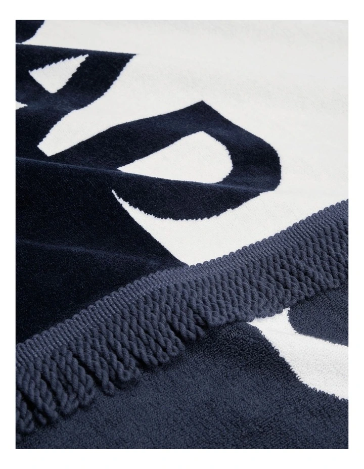 Kos Australian Cotton Beach Towel in Navy image 2