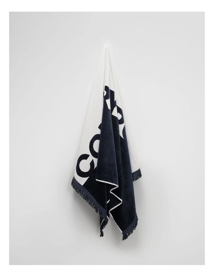 Kos Australian Cotton Beach Towel in Navy image 3
