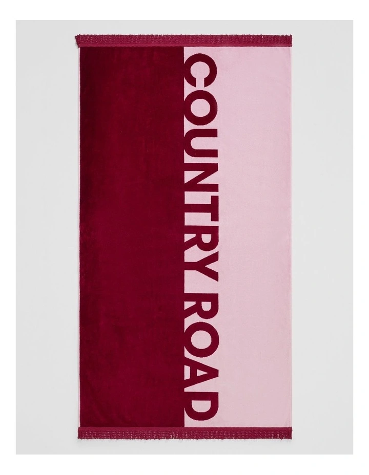 Kos Australian Cotton Beach Towel in Cherry image 1