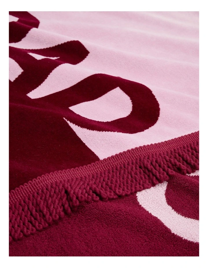 Kos Australian Cotton Beach Towel in Cherry image 2