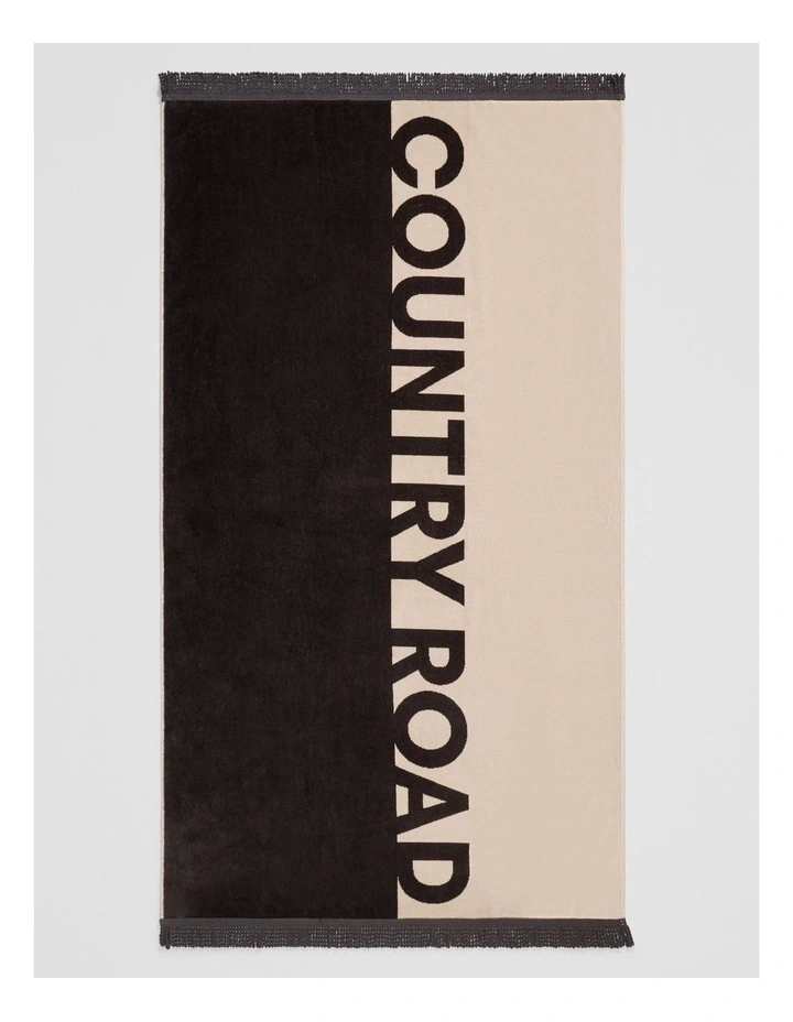 Kos Verified Australian Cotton Beach Towel in Charcoal Sand image 1