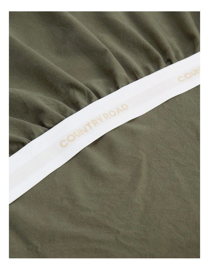 Brae Australian Cotton Queen Fitted Sheet in Juniper image 1