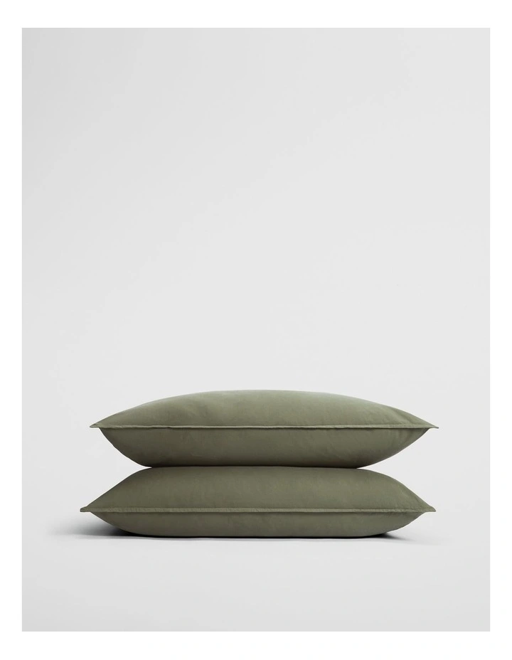 Brae Australian Cotton Pillowcase Pair in Juniper image 1