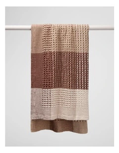Eden Waffle Throw in Natural Check