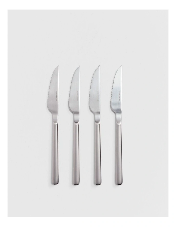 Nolan Steak Knife Set Of 4 in Brushed Steel image 1