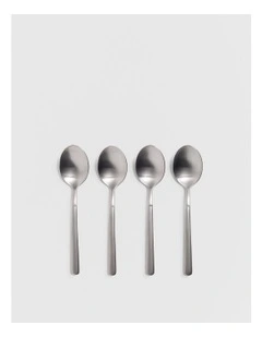 Nolan Teaspoon Set Of 4 in Brushed Steel