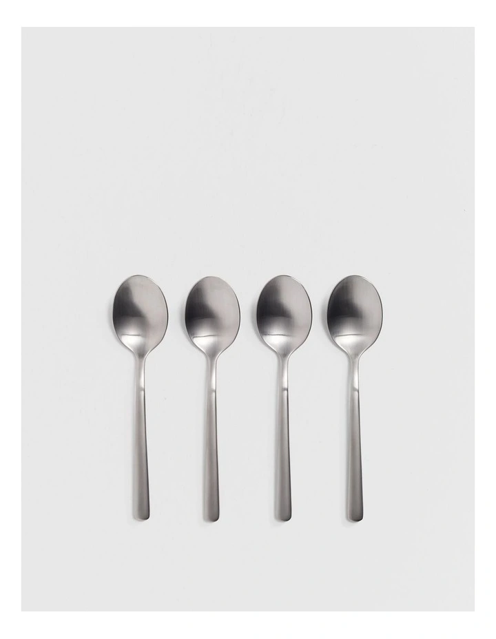 Nolan Teaspoon Set Of 4 in Brushed Steel image 1