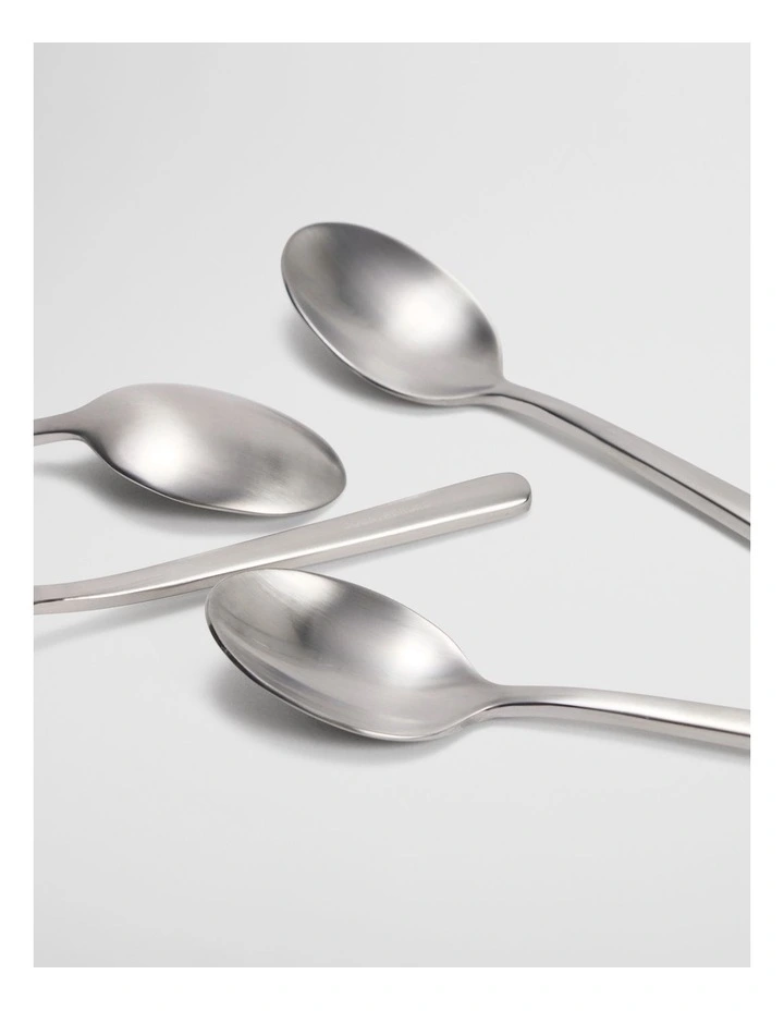 Nolan Teaspoon Set Of 4 in Brushed Steel image 2