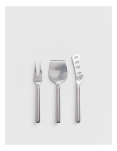Nolan Cheese Knife Set in Brushed Steel