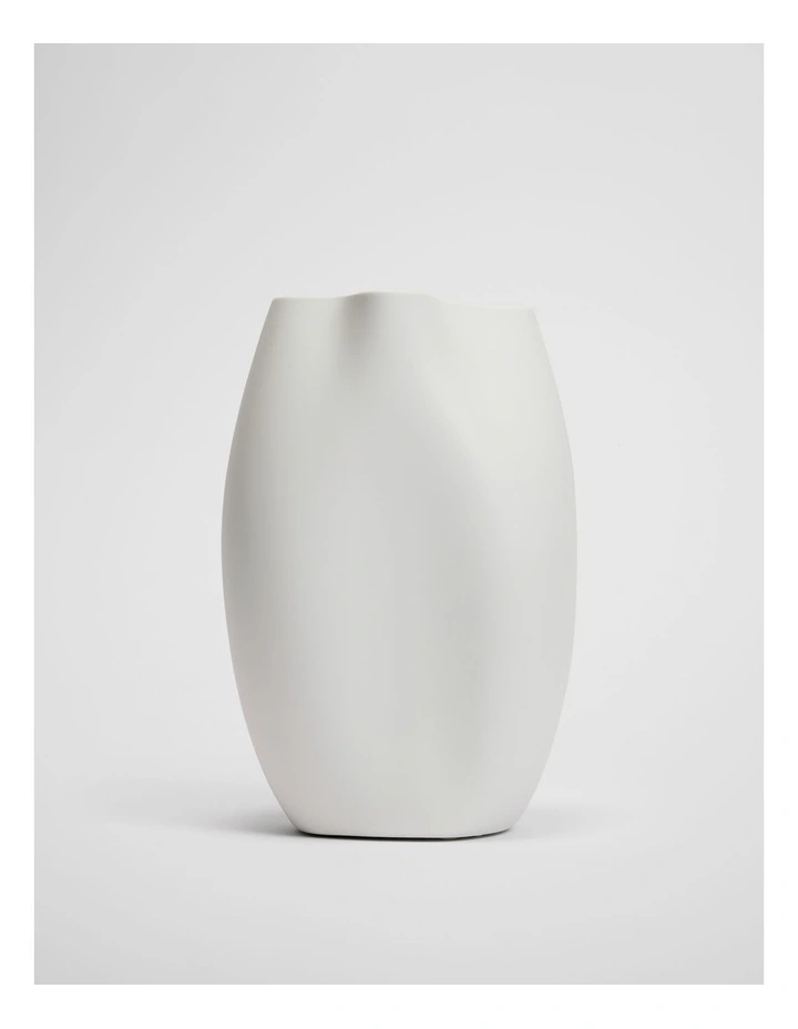 Phoebe Medium Porcelain Vase in Snow image 1