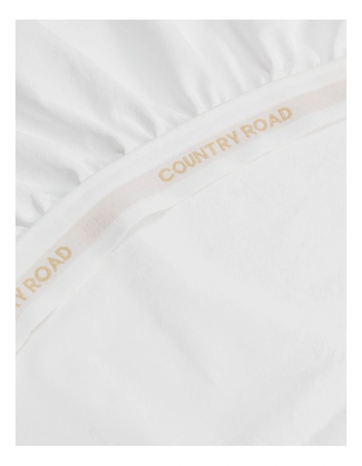 Brae Australian Cotton Cot Fitted Sheet in White image 2