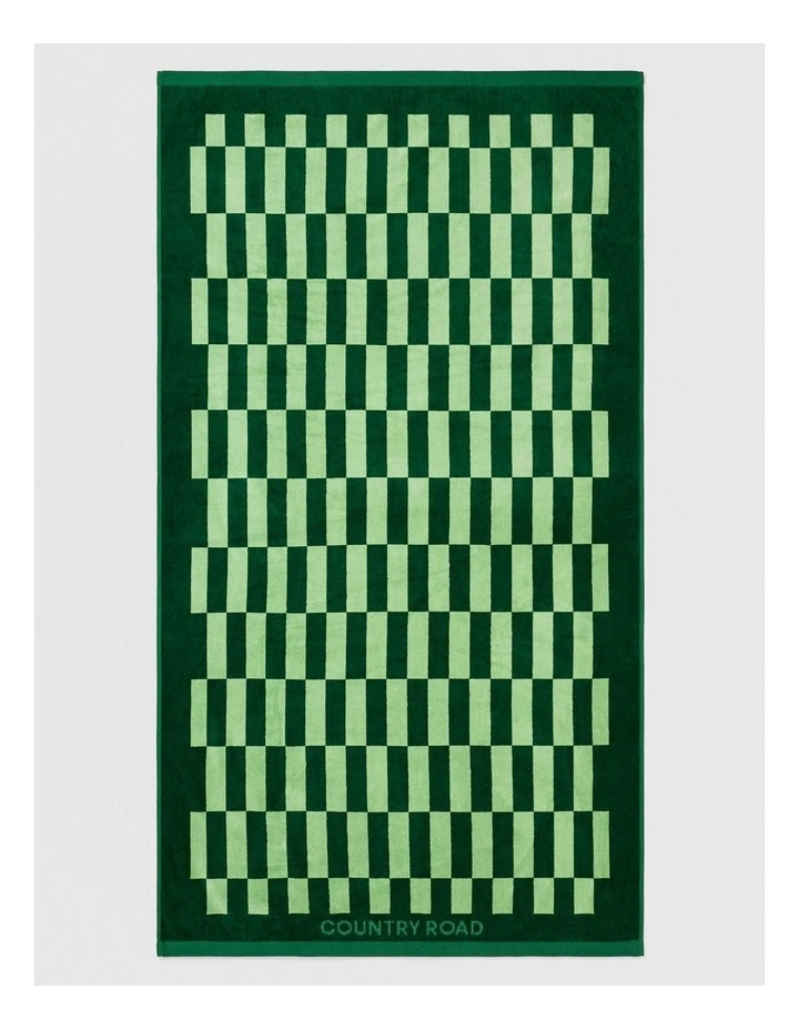 Zafra Verified Australian Cotton Beach Towel in Moss image 1