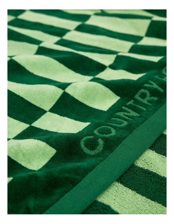 Zafra Verified Australian Cotton Beach Towel in Moss image 3