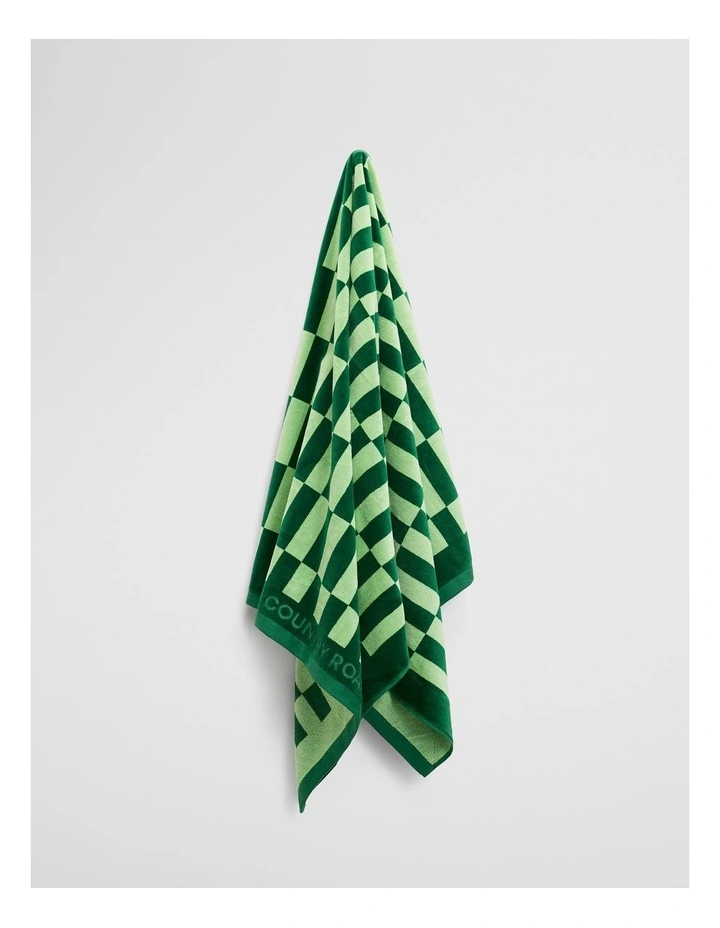 Zafra Verified Australian Cotton Beach Towel in Moss image 4