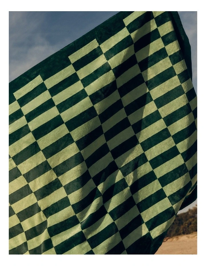 Zafra Verified Australian Cotton Beach Towel in Moss image 5
