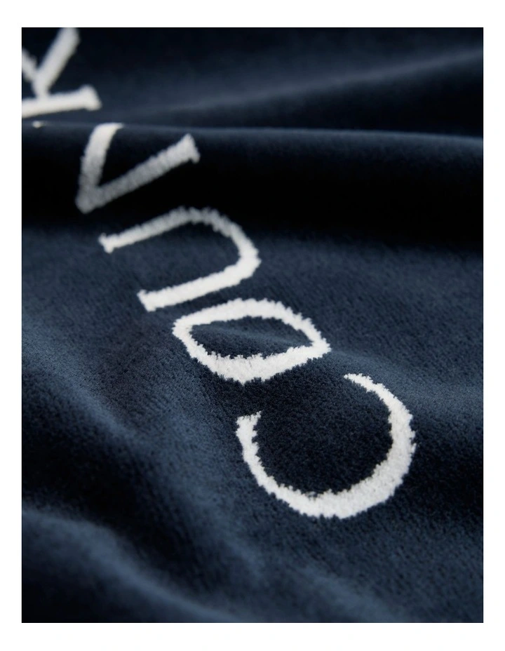 Verified Australian Cotton Cr 50 Sport Towel in Navy image 2