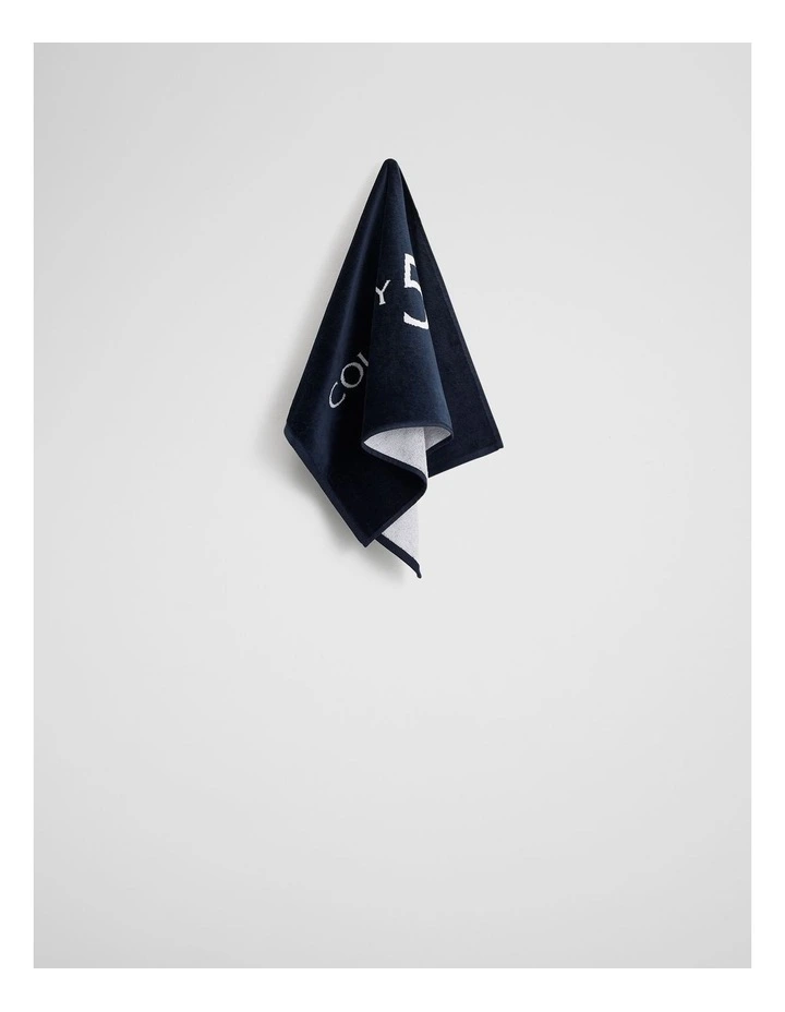 Verified Australian Cotton Cr 50 Sport Towel in Navy image 3