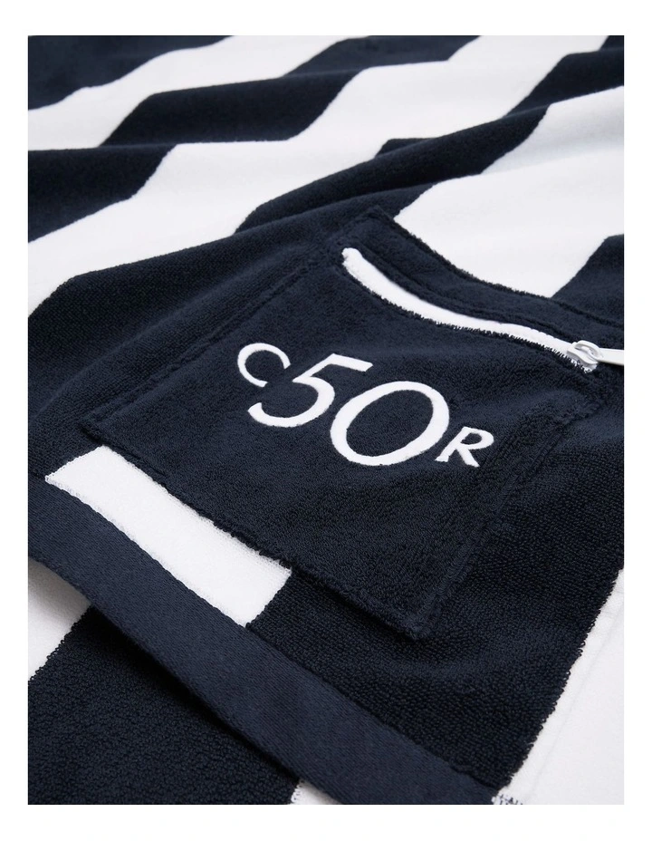 Australian Cotton CR 50 Pocket Beach Towel in Navy image 2