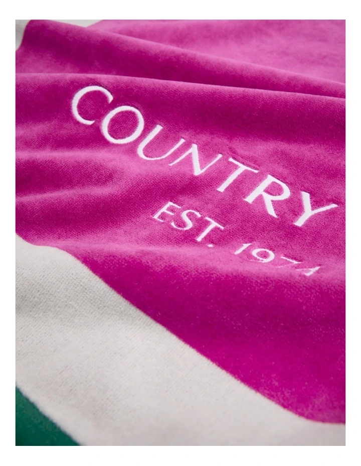 Australian Cotton CR Est. 1974 Border Beach Towel in Grape image 2