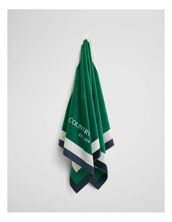 Australian Cotton CR Est. 1974 Border Beach Towel in Jungle image 2
