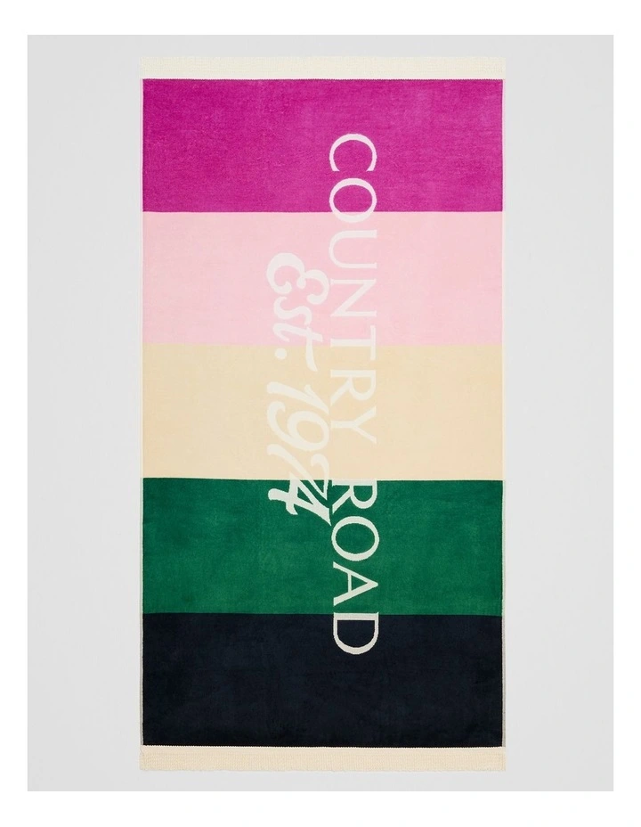 Australian Cotton CR Est. 1974 Beach Towel in Multi image 1