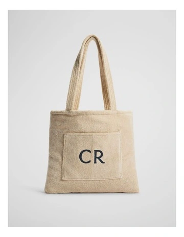 Verified Australian Cotton Cr Logo Bag-to-towel in Sand