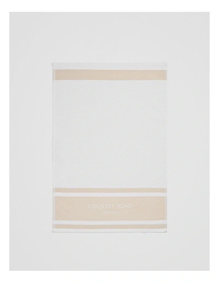 Verified Australian Cotton Cr Est. 1974 Tea Towel in Sand image 3