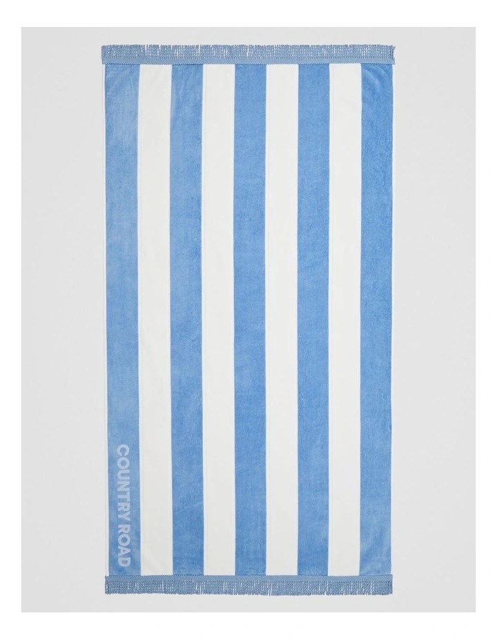 Beau Australian Cotton Beach Towel in Arctic Blue image 1