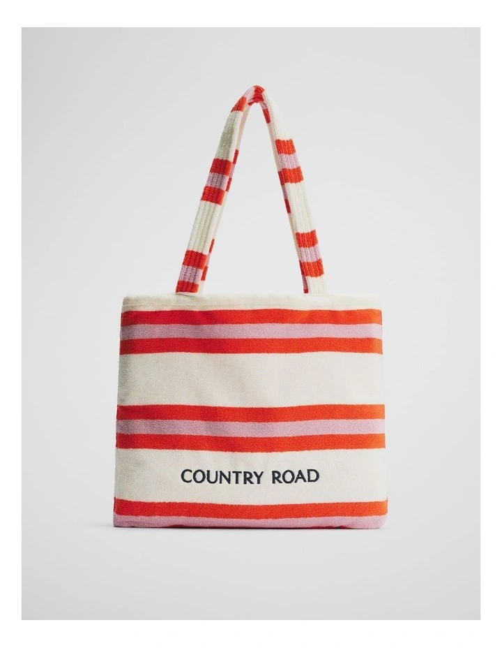 Verified Australian Cotton Stripe Bag-to-towel in Tangerine image 4
