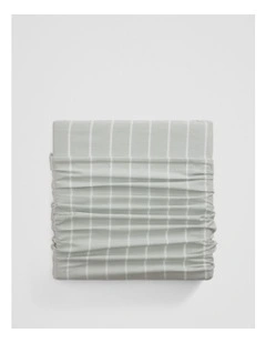 Brae Australian Cotton Stripe King Quilt Cover in Jade