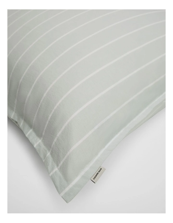 Brae Australian Cotton Stripe European Pillowcase in Jade image 2
